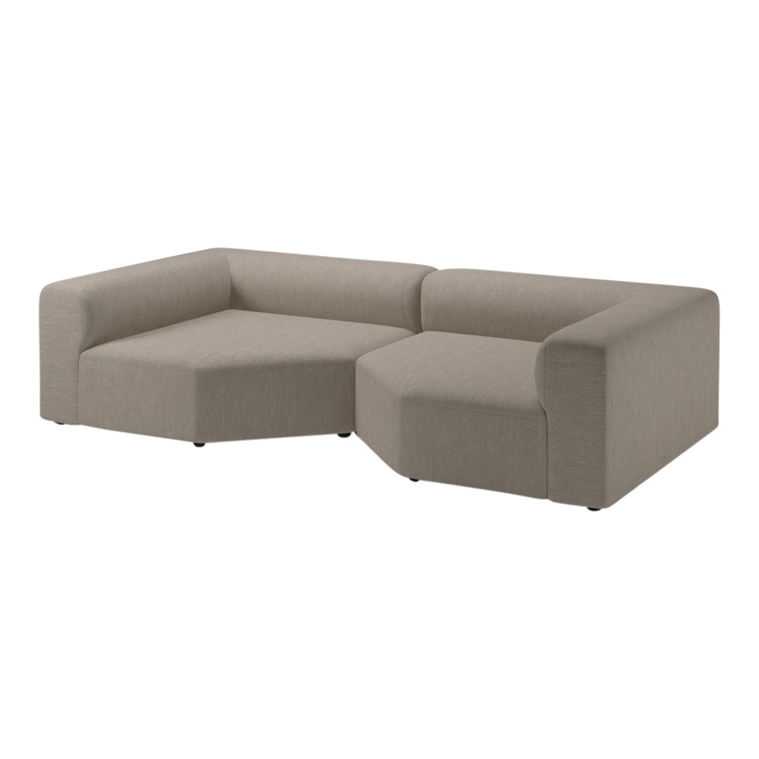 Modern Angle 2 Seater Sofa - Comfortable L-Shaped Loveseat for Small Spaces | Perfect for Apartments, Living Rooms & Office Lounges