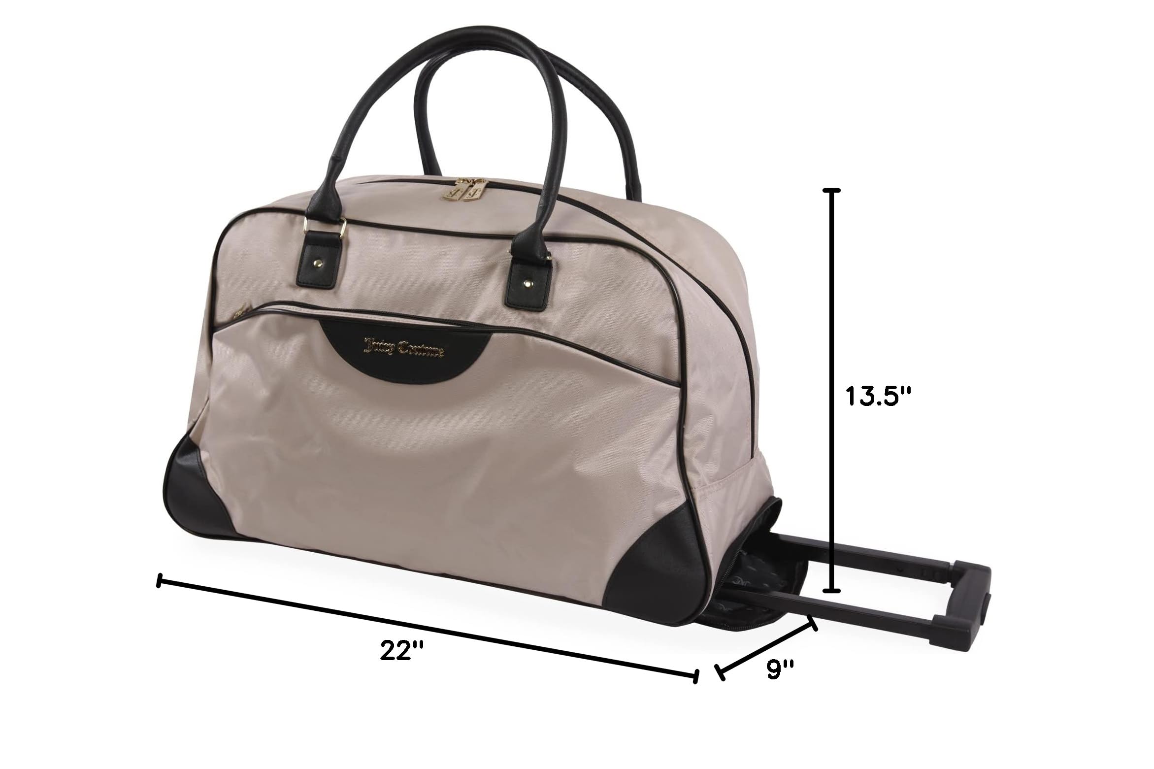 Juicy Couture Women's Libra Rolling Duffel Bag - Stylish Travel Luggage for Gym, Weekend Getaways & Airplane Carry-On