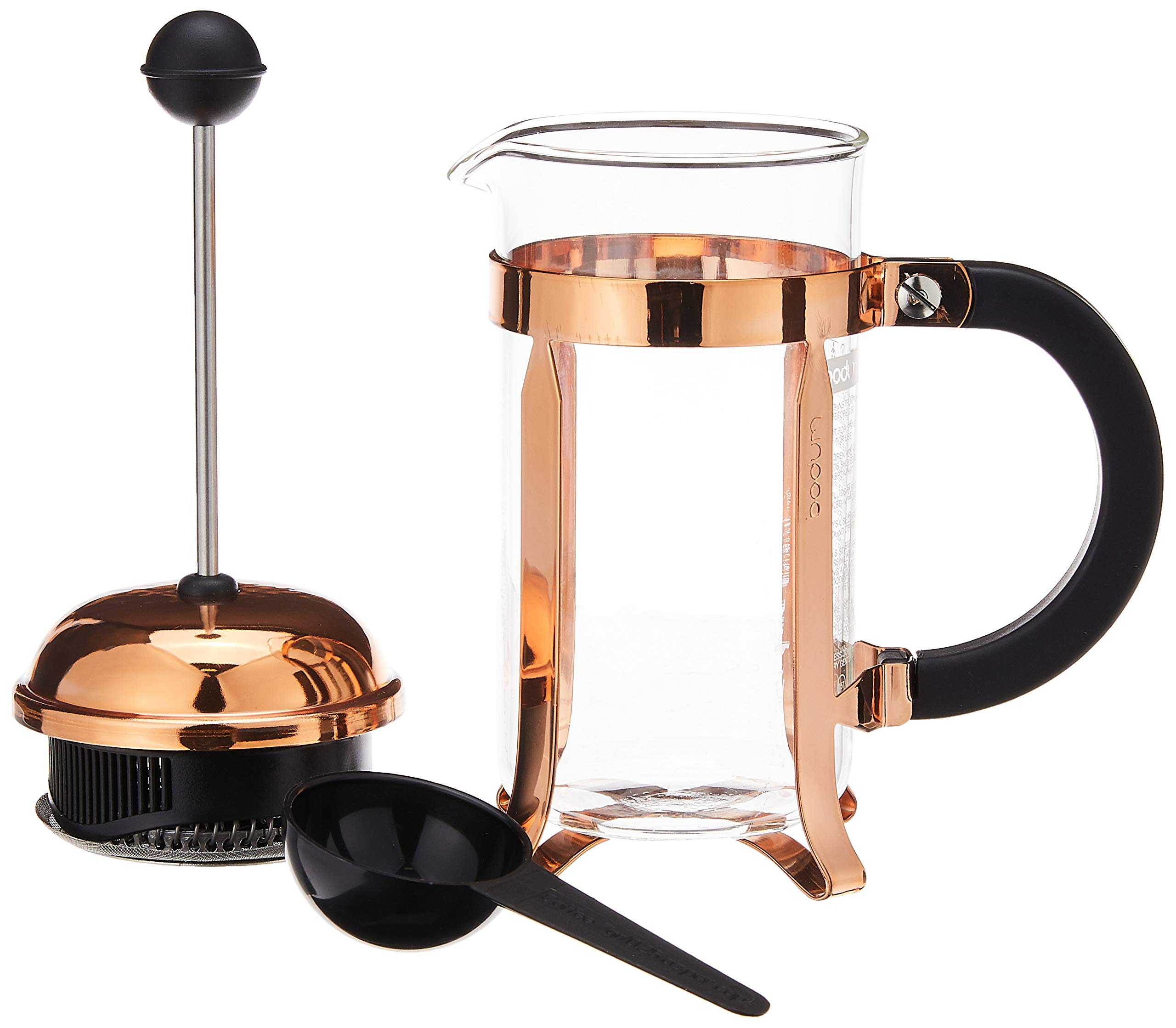BODUM Chambord 3 Cup French Press Coffee Maker - 12 oz (0.35L) Copper Plated - Perfect for Home, Office & Camping Brewing Fresh Coffee