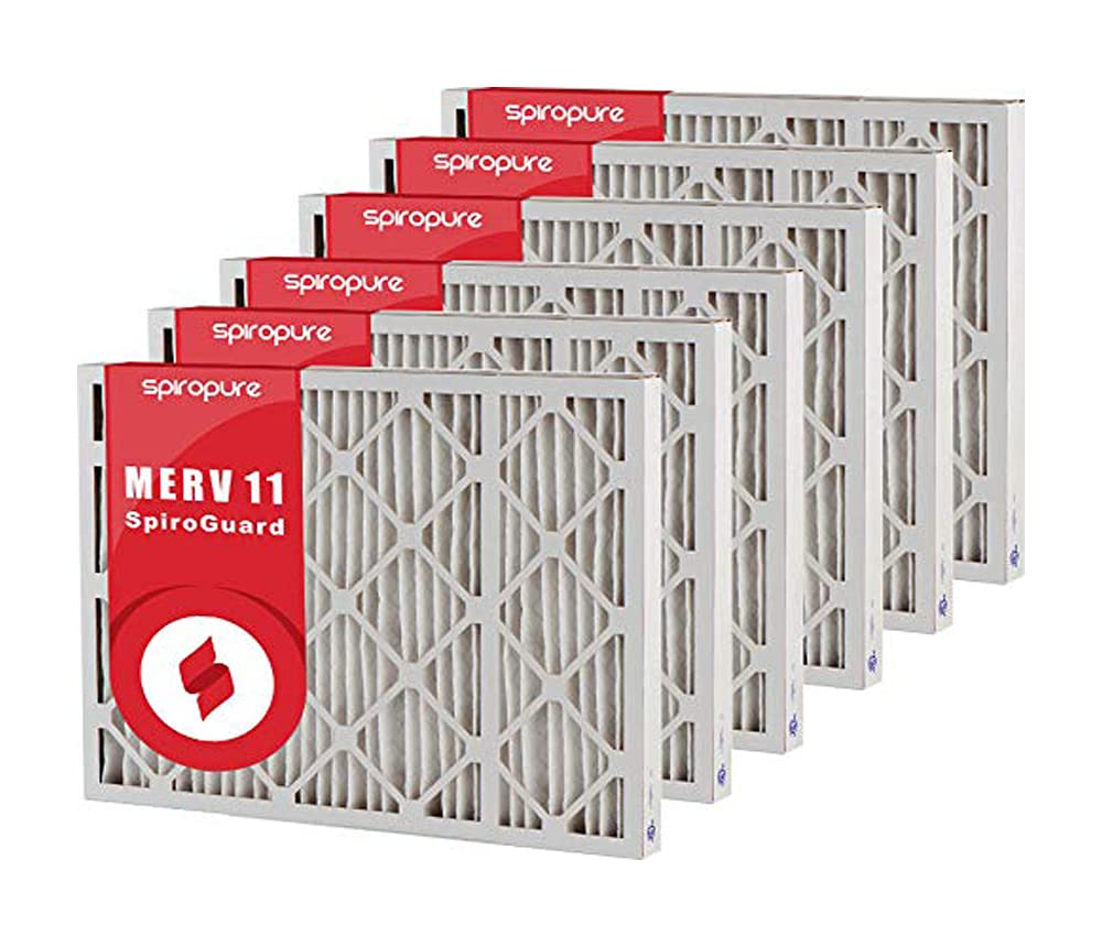 SpiroPure 31.5x37.5x2 Inch MERV 11 Pleated Air Filters - 6 Pack - Made in USA - Perfect for HVAC Systems, Home Air Purifiers, and Commercial Ventilation