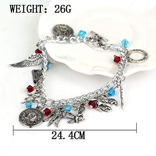 Percy Jackson Charm Bracelet - Themed Alloy Jewelry with Crystal Beads, Inspired by Sea of Monsters | Fashionable Fan Gift for Women & Teens | Perfect for Cosplay, Birthday Presents & Book Lovers
