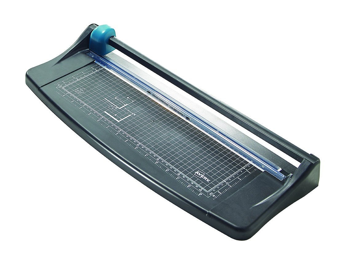 Avery A3 TR003 Photo and Paper Trimmer - 12 Inch Paper Cutter with Precision Blade, Black & Teal - Perfect for Scrapbooking, Crafting, and Office Use