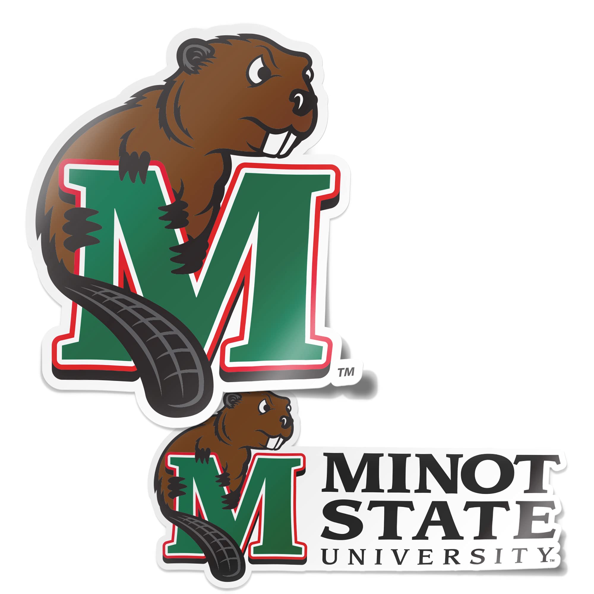 Desert Cactus Minot State University Stickers - MSU Beavers Vinyl Decals for Laptop, Water Bottle, Car & Scrapbooking - 4 Inch Set (13.5x11 Sheet) - Perfect for College Pride, School Spirit & DIY Crafts