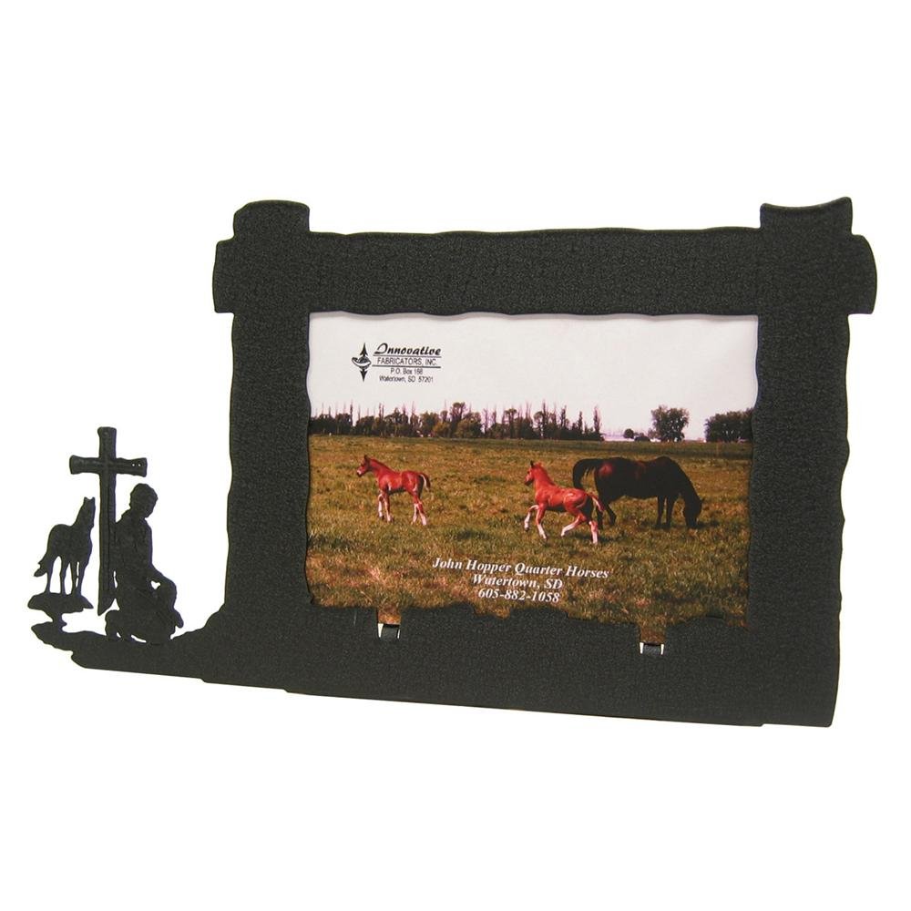 Praying Cowboy Prayer 4x6 Horizontal Picture Frame - Rustic Western Wall Decor for Home, Office & Ranch - Perfect for Gifts & Cowboy Themed Interiors