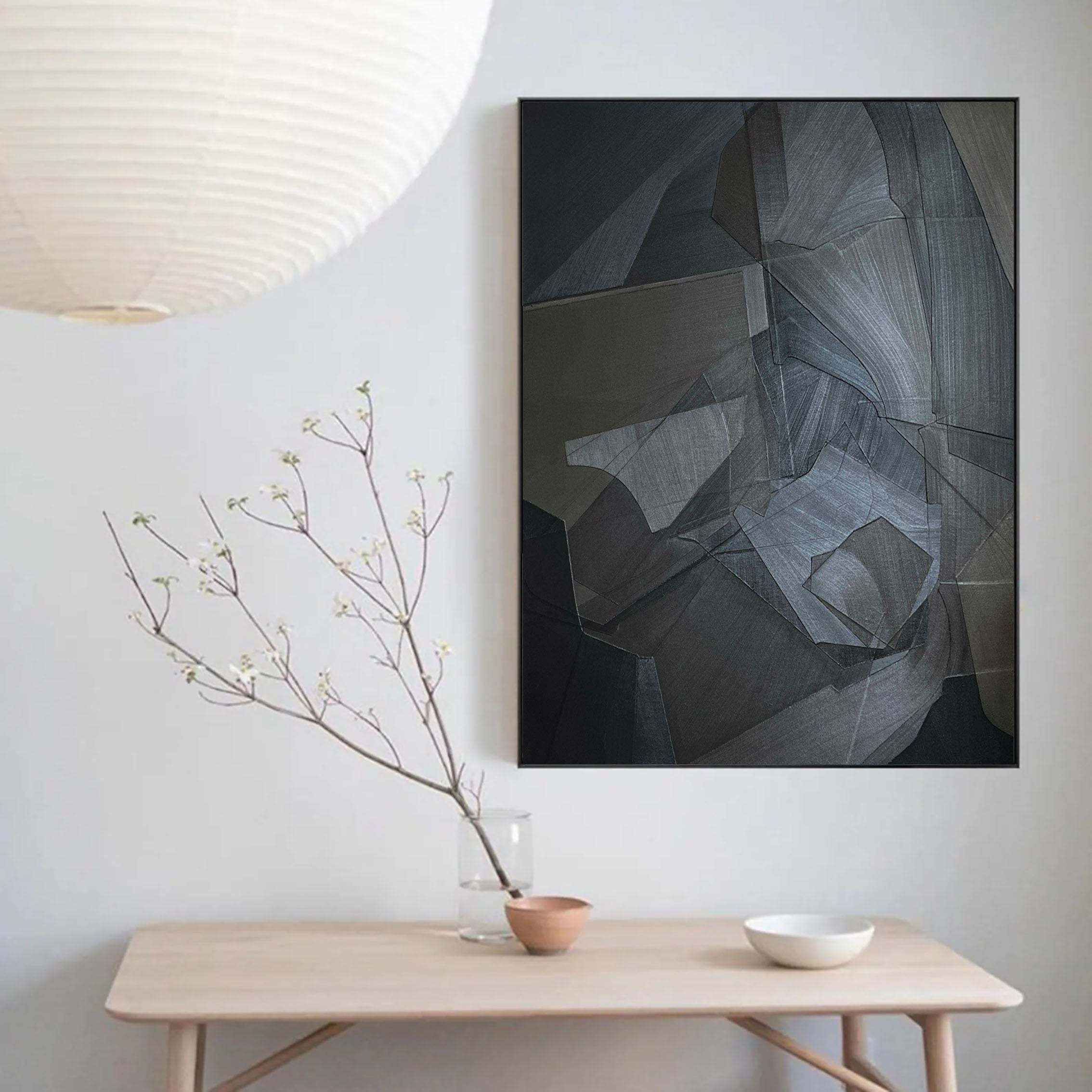 Minimalist Zen Canvas Painting #MZ039 - Modern Abstract Wall Art for Home, Office & Meditation Room Decor