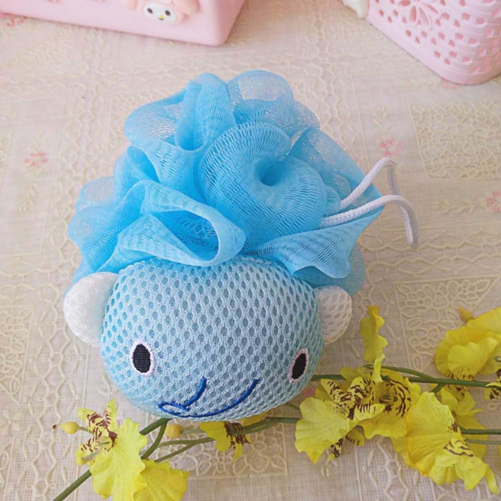 **Cute Pink Anime Bath Sponge with Handle - Large Exfoliating Loofah for Women, Soft Shower Ball & Beauty Sponge - Perfect for Gentle Cleansing, Body Scrub & Cartoon-Themed Bath Accessories**
