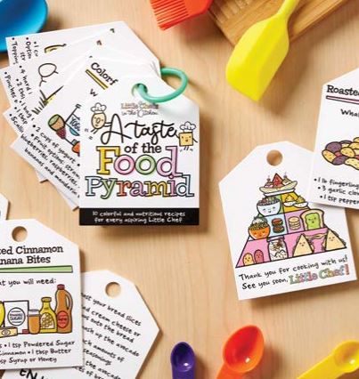 Little Chef Food Pyramid Recipe Cards for Kids - Fun & Educational Cooking Guide for Healthy Meals - Perfect for Home, Classroom & Homeschooling Activities