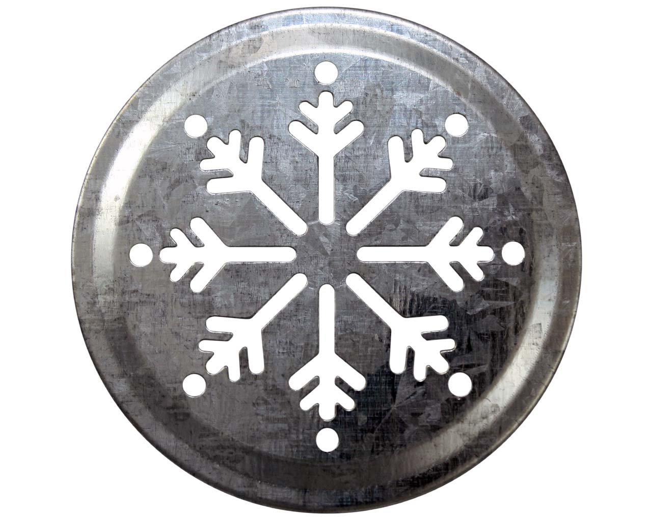 Snowflake Cutout Galvanized Metal Mason Jar Lids - 10 Pack Regular Mouth Size - Rustproof Jar Toppers for Holiday Decor, DIY Crafts & Food Storage