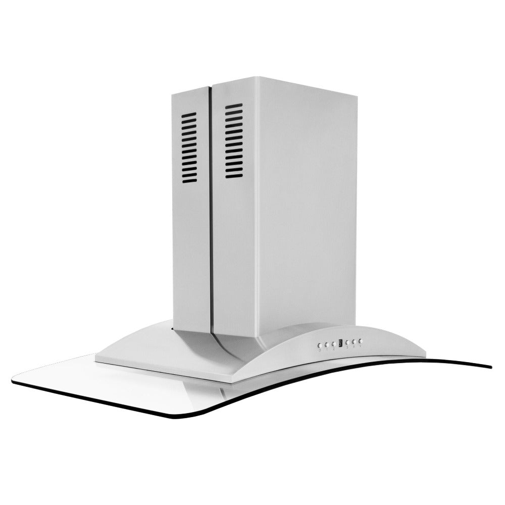 ZLINE GL9i Stainless Steel & Glass Convertible Range Hood - Island Mount Ventilation for Kitchen - Perfect for Modern & Open-Concept Homes