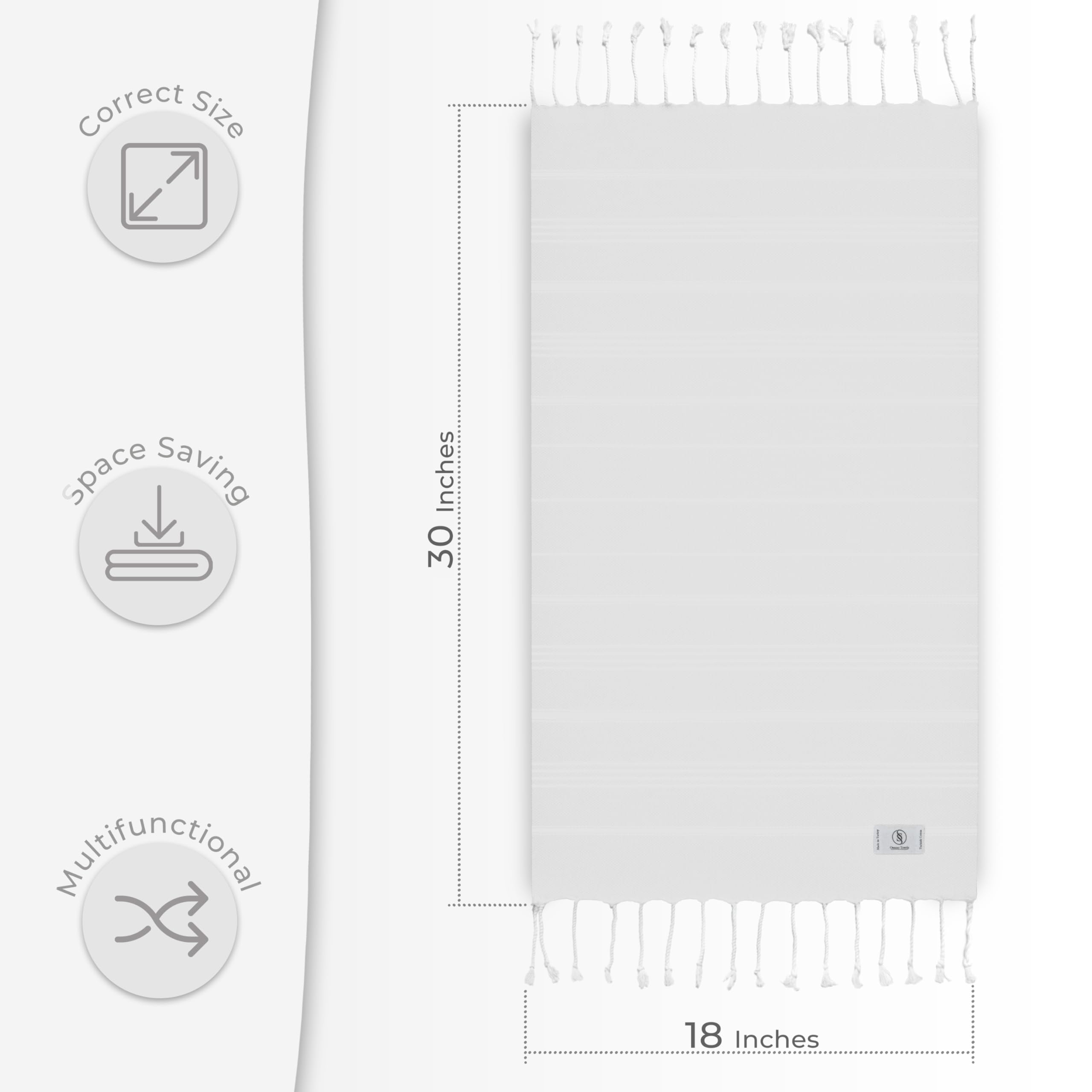 Premium Turkish Cotton Hand Towel Set of 2 - 30
