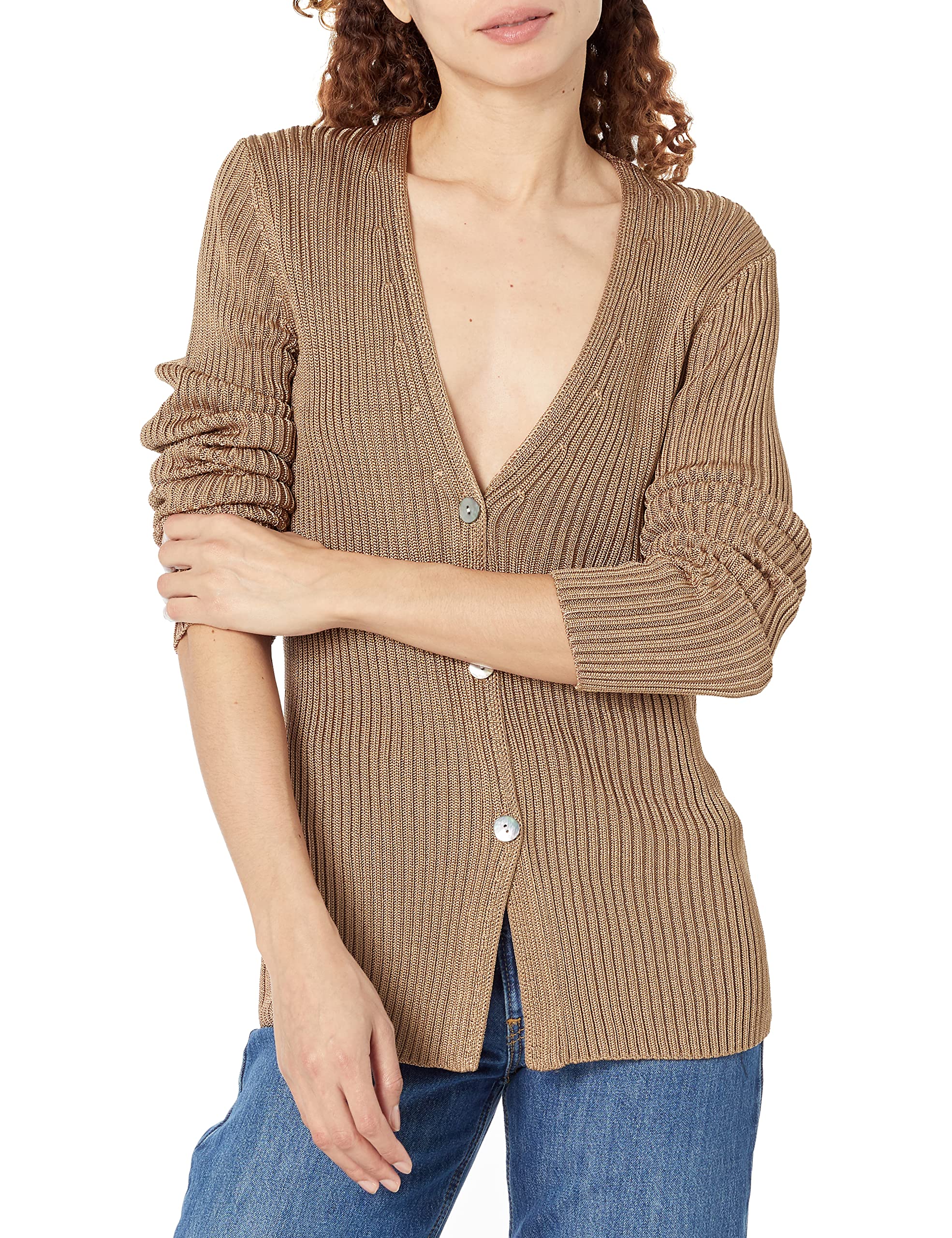 Vince Women's Ribbed Button Cardigan Sweater - Soft Knit Open Front Long Sleeve Wrap - Perfect for Office, Date Night & Fall Layering