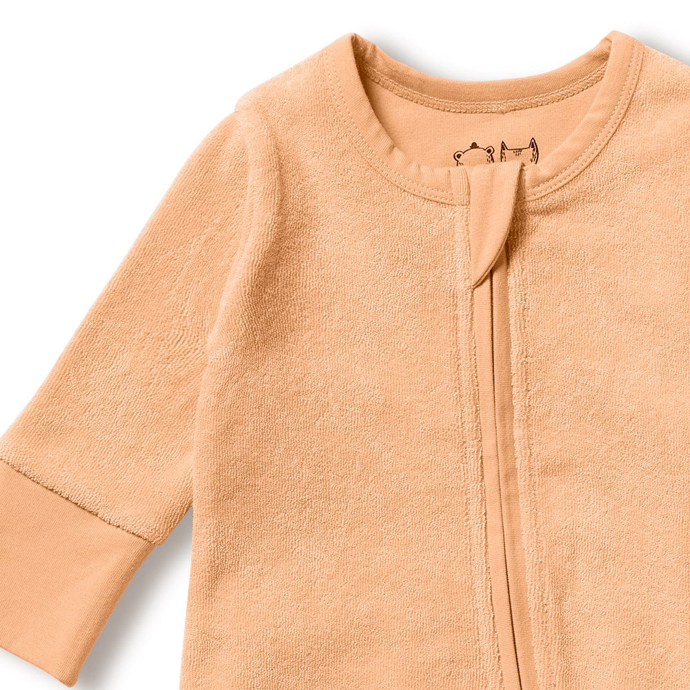 Organic Baby Terry Zipsuit - Soft 100% Cotton Jumpsuit for Newborns & Infants | Comfortable Sleepwear & Playwear for Daycare & Home Use