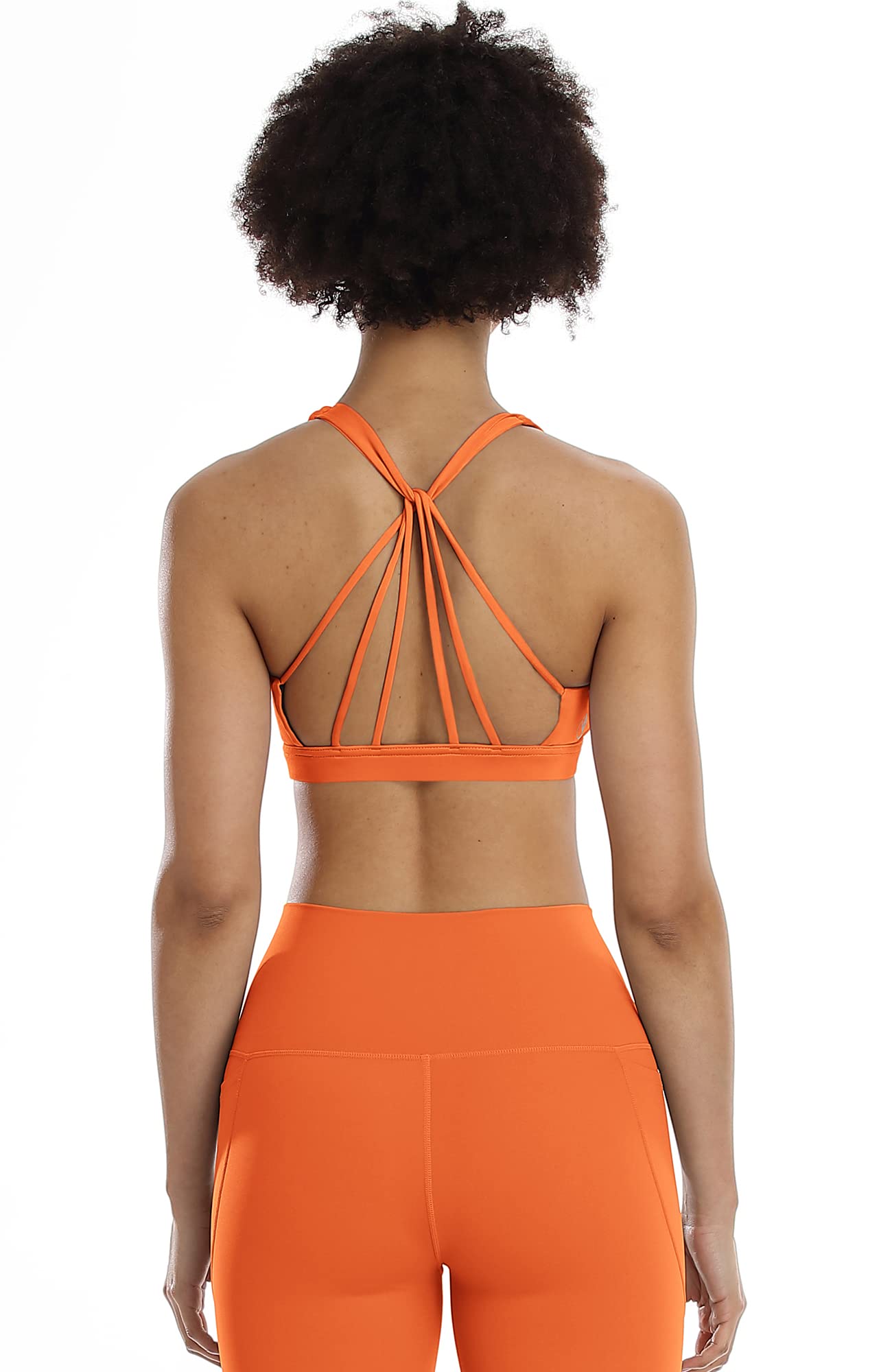 Icyzone Women's Medium Impact Padded Strappy Sports Bra - Workout, Running & Fitness - Breathable & Supportive for Active Lifestyles