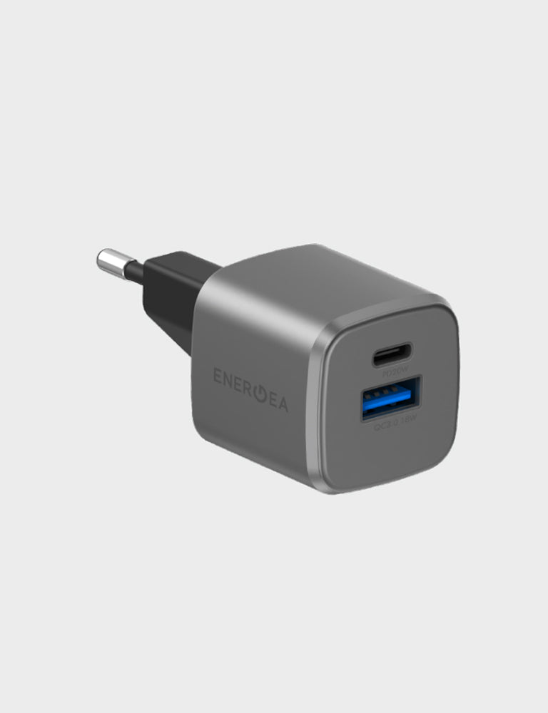 AmpCharge GaN20 EU Fast Charger - 20W USB-C Wall Charger with GaN Technology for iPhone, Samsung, Pixel - Compact & Powerful Charging Adapter for Home, Office, Travel