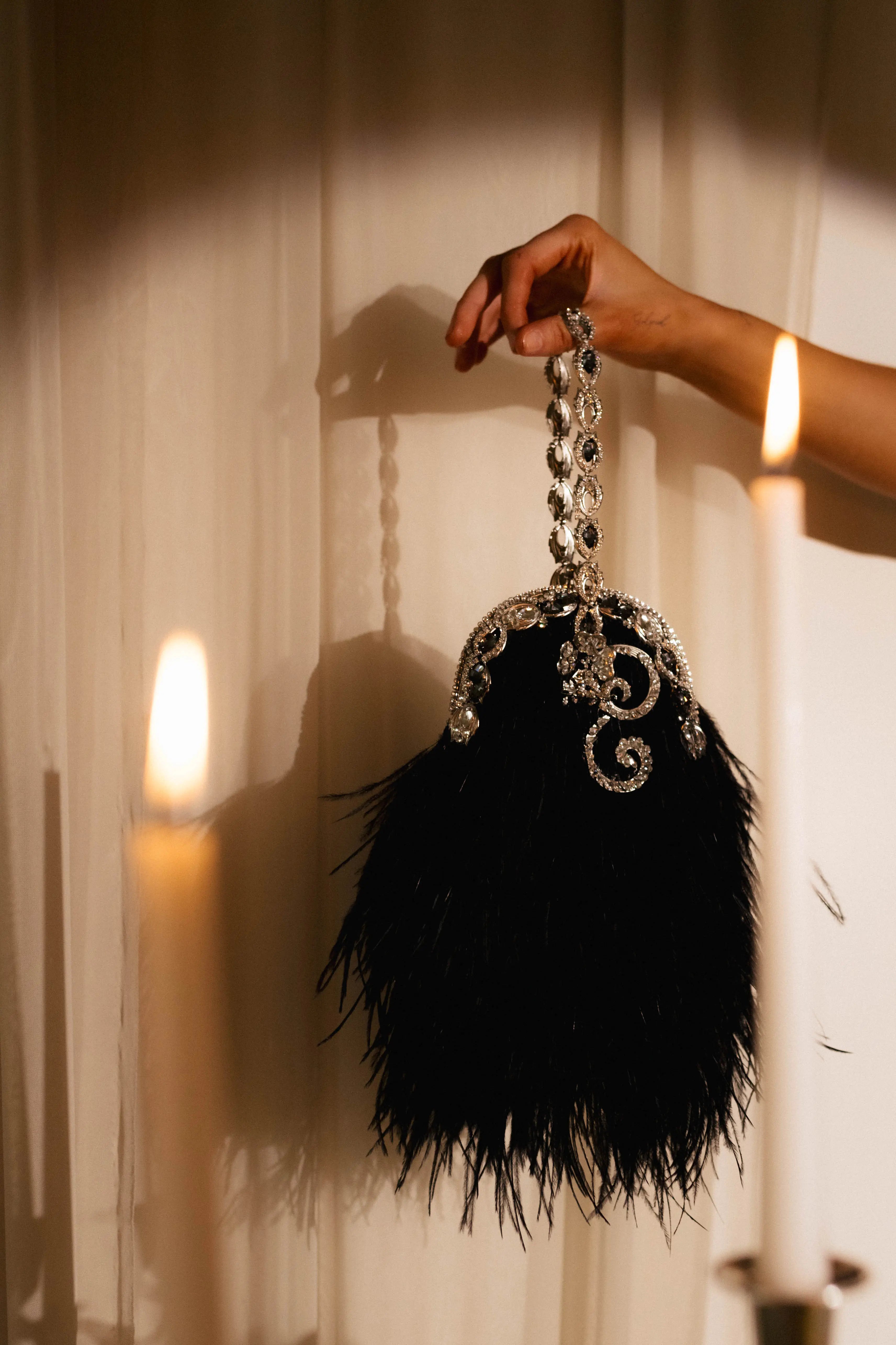 ERIKA Feather Crossbody Purse for Women - Stylish Handbag with Feather Accents for Evening Parties, Date Nights & Special Occasions