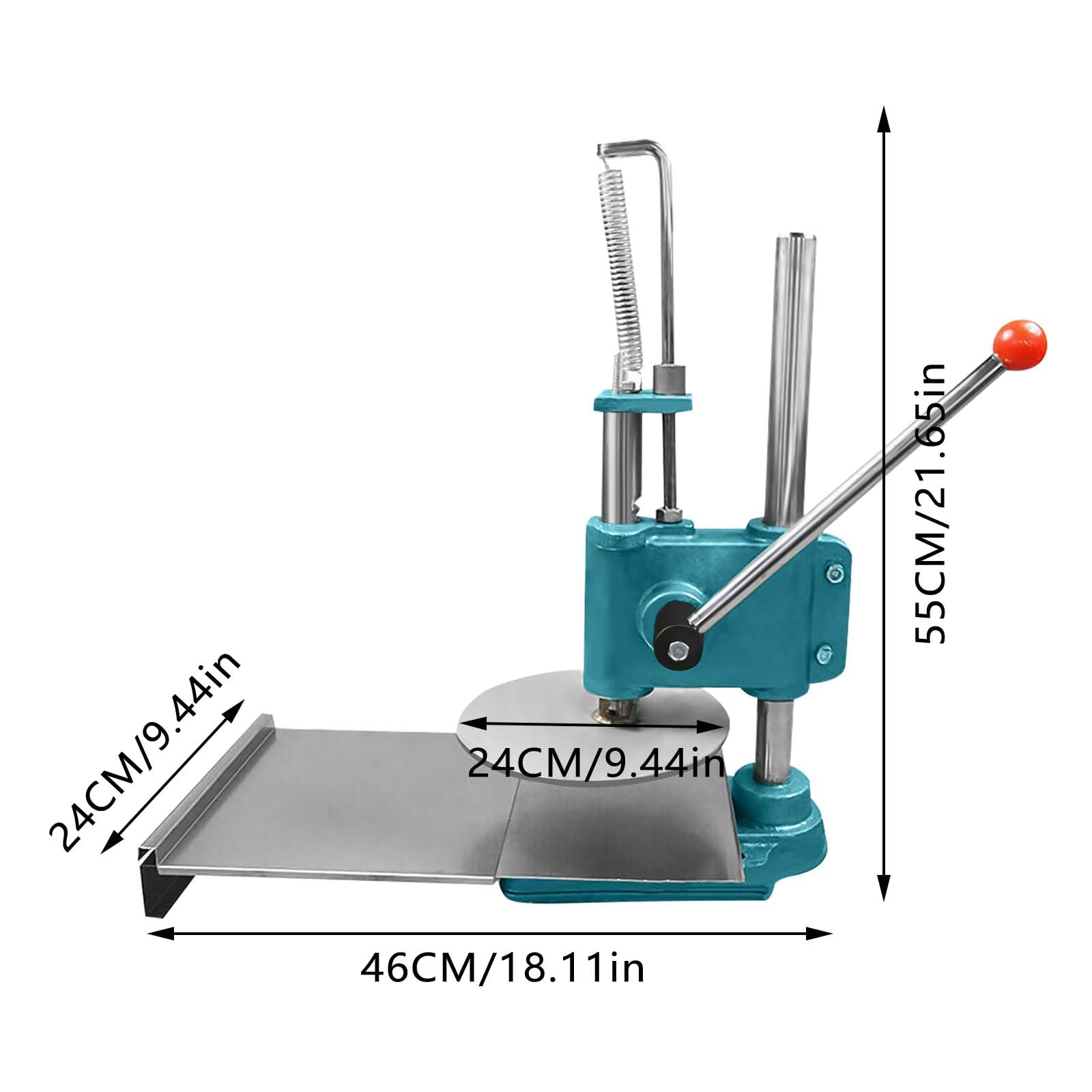 9.5 Inch Stainless Steel Pizza Dough Press Machine - Manual Pastry Press for Hand Pies, Bread Molds & Pie Crusts - 0.2-Inch Thickness - Perfect for Home & Commercial Kitchen Use - Ideal for Bakeries, Restaurants and Pizza Shops