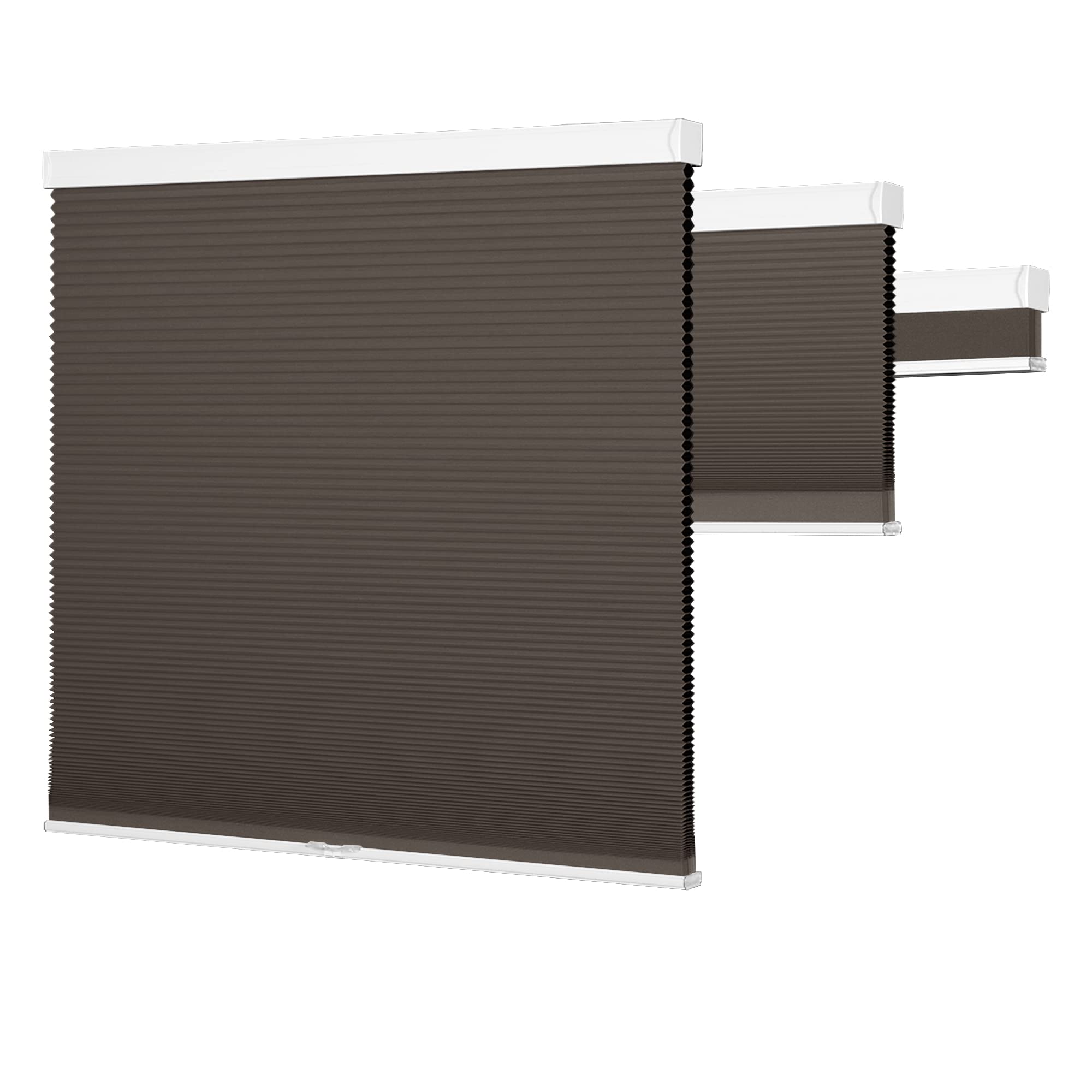 BERISSSA Cordless Honeycomb Cellular Shades - Light Filtering Window Blinds for Bedroom, Office & Living Room - Beige, 64