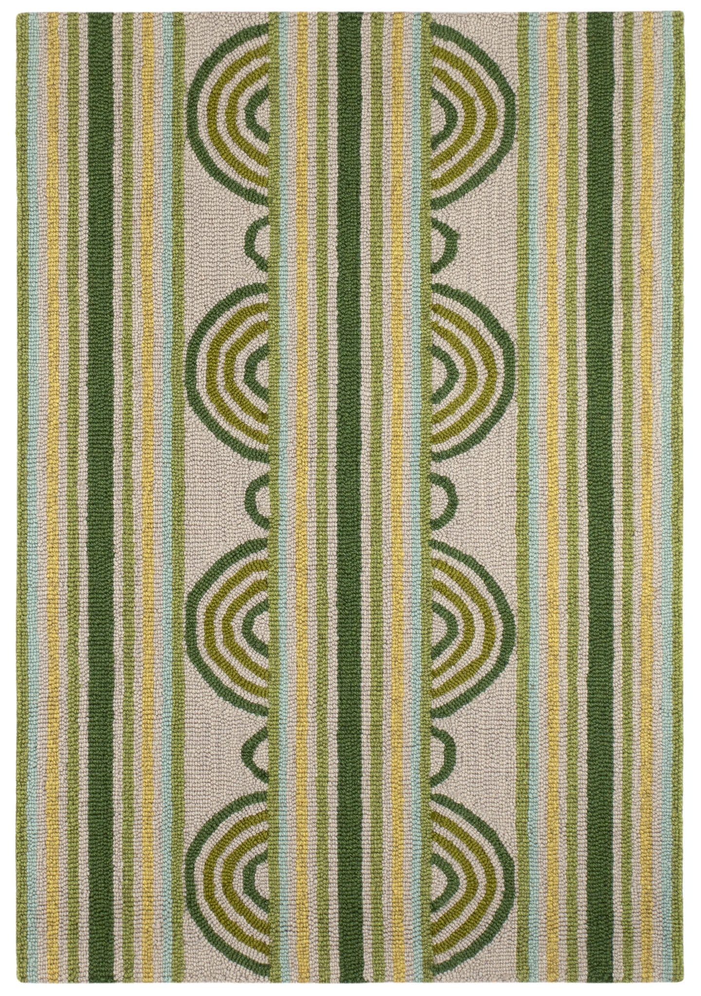 Handmade Wool Hooked Rug with Button Design | Olive Green | Perfect for Living Room, Bedroom, or Home Office Decor