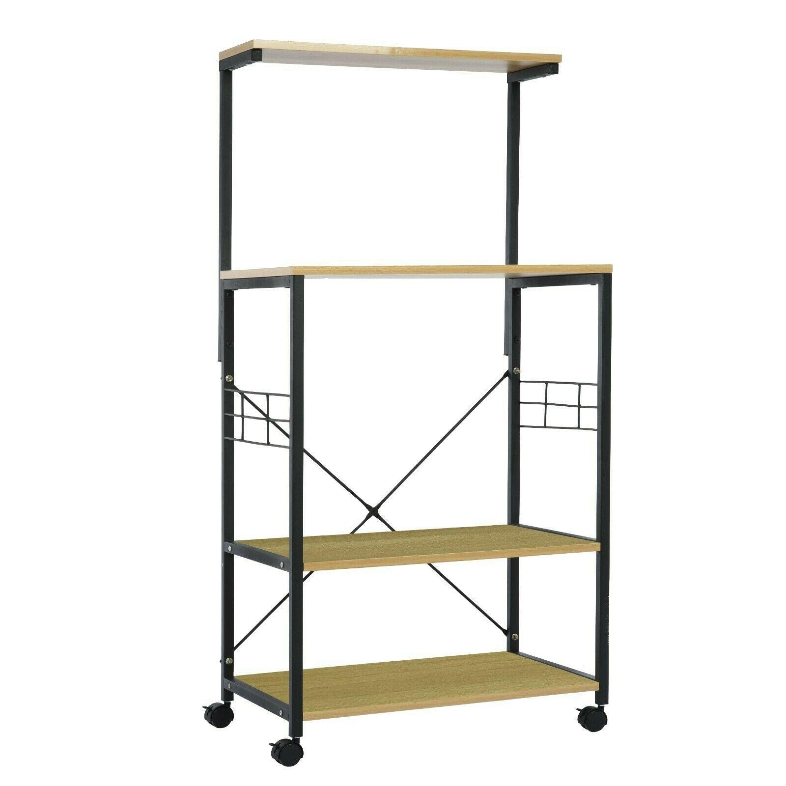 4-Tier Heavy Duty Kitchen Storage Rack - Microwave Stand, Pantry Organizer & Industrial Shelf for Home, Office, Closet - Perfect for Small Spaces, Shoe Storage & Kitchen Organization