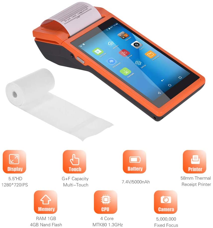 P58 S1/S2 Wireless Handheld POS Terminal - Bluetooth Barcode Scanner for Retail Stores, Restaurants & Mobile Payments | Fast Checkout Solution for Small Businesses