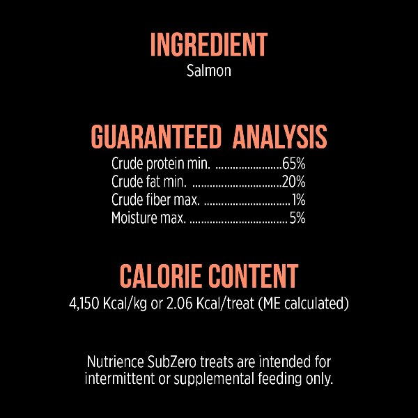 Nutrience SubZero Freeze Dried Salmon Cat Treats - High Protein, Grain Free Snacks for Cats - Perfect for Training, Rewards & Dental Health