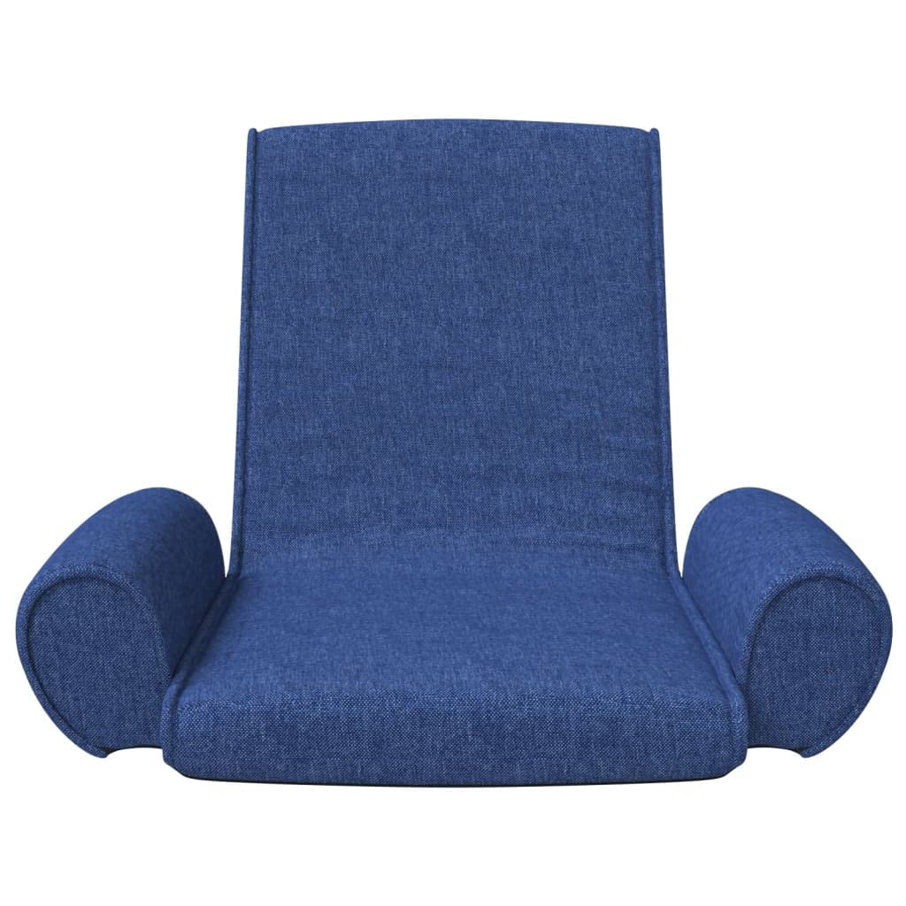 SKM Folding Floor Chair - Blue Fabric Padded Seat for Adults, Foldable Floor Sofa with Back Support, Comfortable Floor Seating for Living Room, Bedroom, Yoga & Meditation