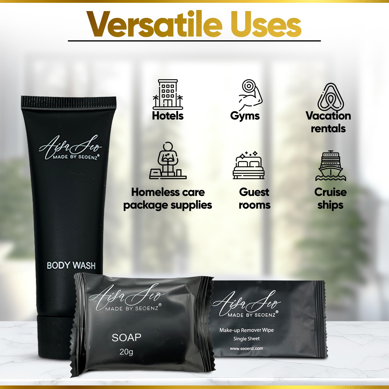 Bulk Hotel & Airbnb Amenities Kit - 50-Piece Set with 1oz Shampoo, Conditioner, Body Wash, Lotion, Bar Soap, Shower Cap, Razor, Toothbrush & Qtips | Travel & Hospitality Toiletries for Guests