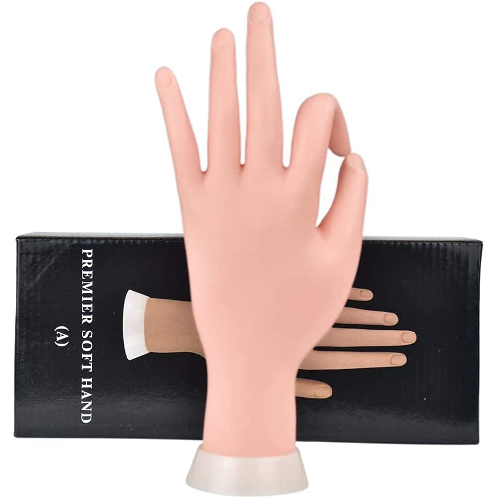 NAILWIND Flexible Bendable Mannequin Hand for Acrylic Nail Practice - Realistic Fake Hand for Nail Art Training & Manicure Practice (1-Piece) - Perfect for Nail Technicians, Students & DIY Enthusiasts at Home or Salon