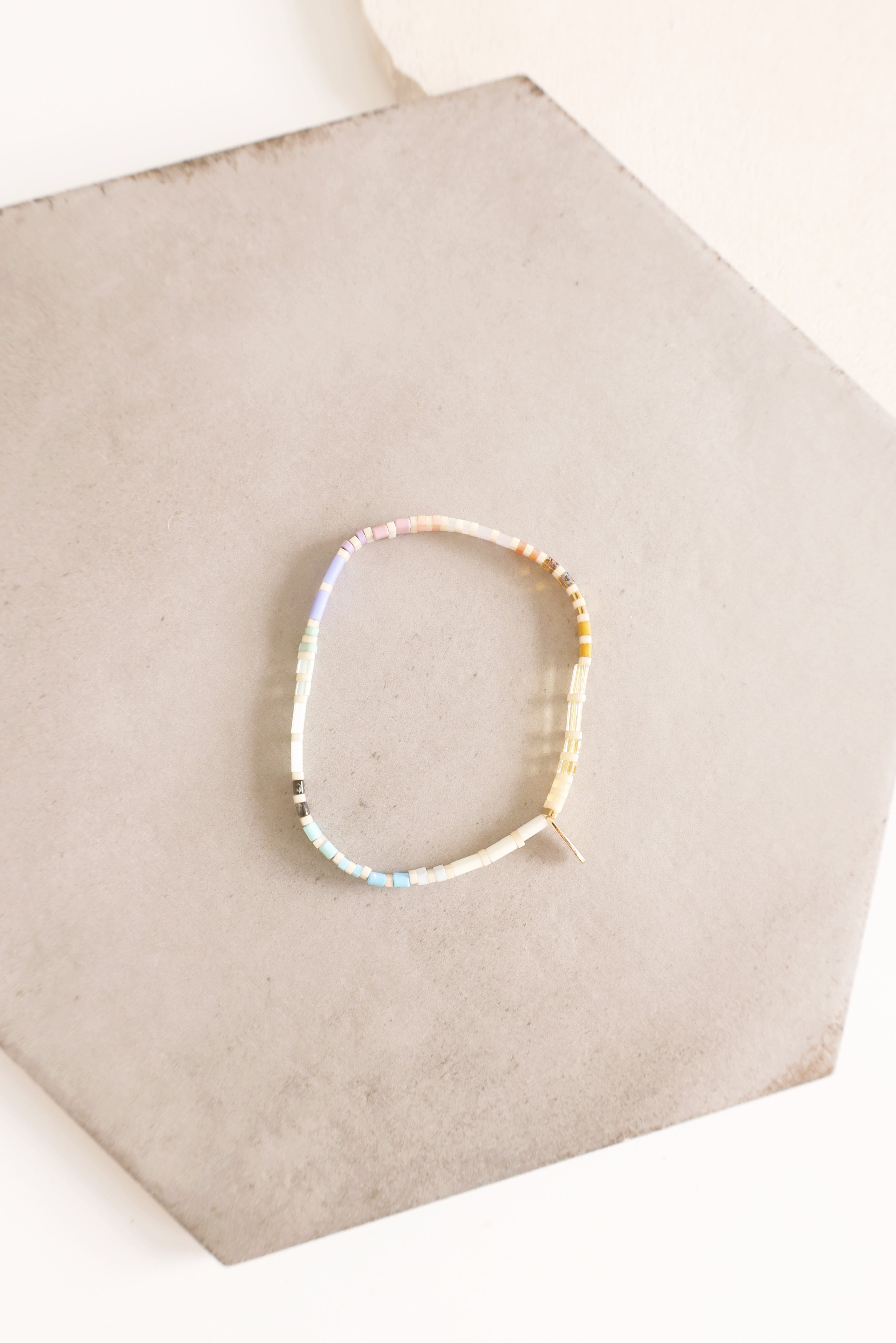 Beaded Chicklet Bracelet in Taupe - Stylish Boho Beaded Bracelet for Women - Perfect for Casual Wear, Parties, and Everyday Fashion Accessories