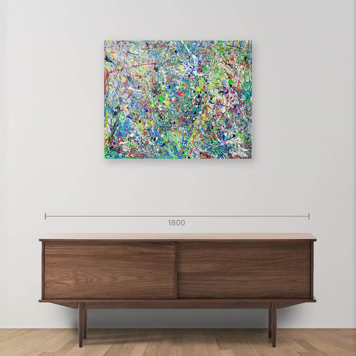 Cielo Fiorito Acrylic Action Painting - Abstract Floral Artwork for Home Decor, Office & Gift Ideas