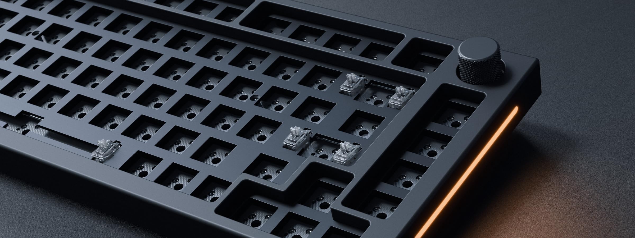 Glorious GMMK PRO 75% Modular Mechanical Gaming Keyboard - Barebone TKL (75% Layout), 1.5kg Aluminum Frame, Hot-Swappable 5-Pin Switches, RGB Backlit, ANSI US Layout - Black - Perfect for Esports, Streaming & Office Work