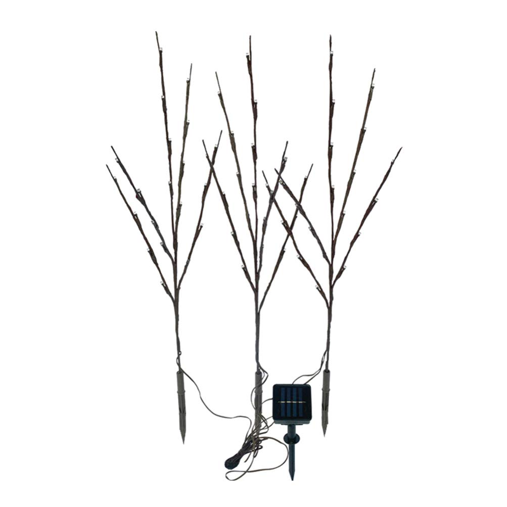 Uonlytech 60 LEDs Solar Powered Twig Lights - Waterproof Outdoor Artificial Branch Lights with White Warm Light for Christmas, Thanksgiving, Party & Garden Decoration - Perfect for Patio, Yard, and Holiday Events