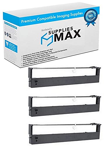 Original Black Printer Ribbons 3-Pack - Compatible with TallyGenicom 3460/3470/3480/3560/3570/3580/3850 (MMT1A3000B04_3PK) - Perfect for Office Printing, Shipping Labels & Receipts