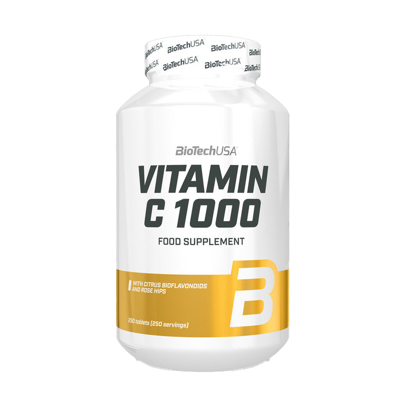 BioTechUSA Vitamin C 1000mg - 250 Tablets for Immune Support & Antioxidant Protection - Daily Supplement for Adults & Kids