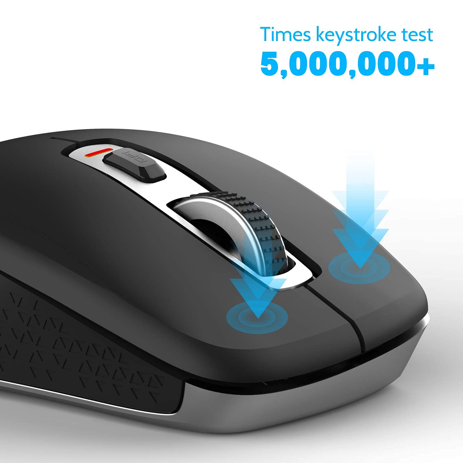 Wireless Mouse 2.4G Silent Cordless Mouse with USB Nano Receiver - 5 Adjustable DPI up to 2400, 6 Buttons Ergonomic Computer Mouse for Laptop, PC, Mac - Perfect for Office Work, Gaming & Travel (Black)