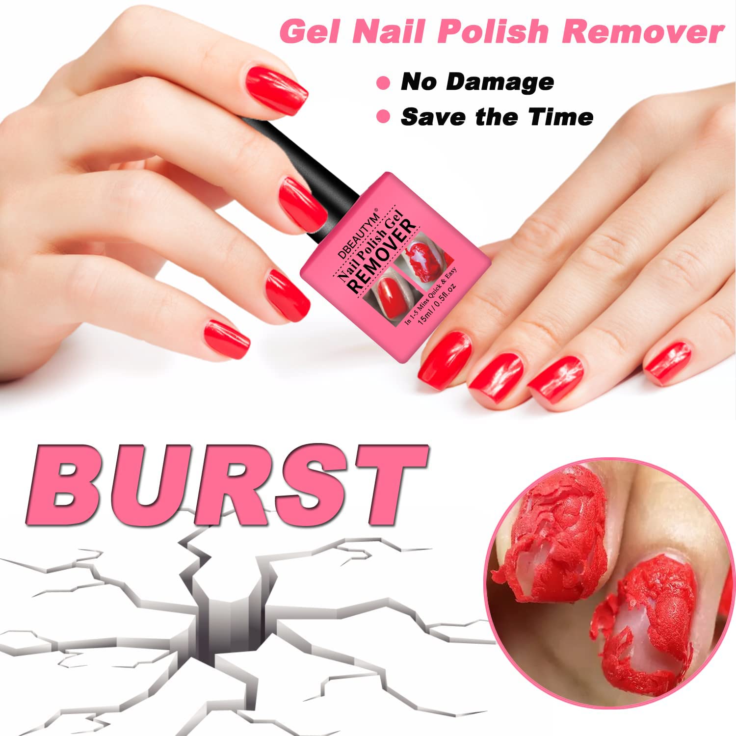 4 Pack Fast-Acting Gel Nail Polish Remover Kit - Professional Non-Irritating Formula Removes Gel Polish in 1-5 Minutes Without Damaging Nails - 0.5 Fl Oz Each - Perfect for Home Manicures & Salon Use