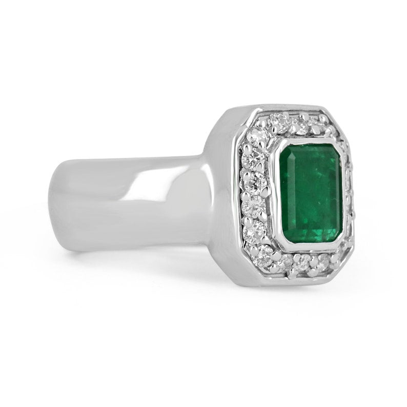 2.33tcw 14K Gold Natural Emerald Cut Diamond Halo Engagement Ring for Women - Elegant Wedding Band, Anniversary Gift, Promise Ring for Her