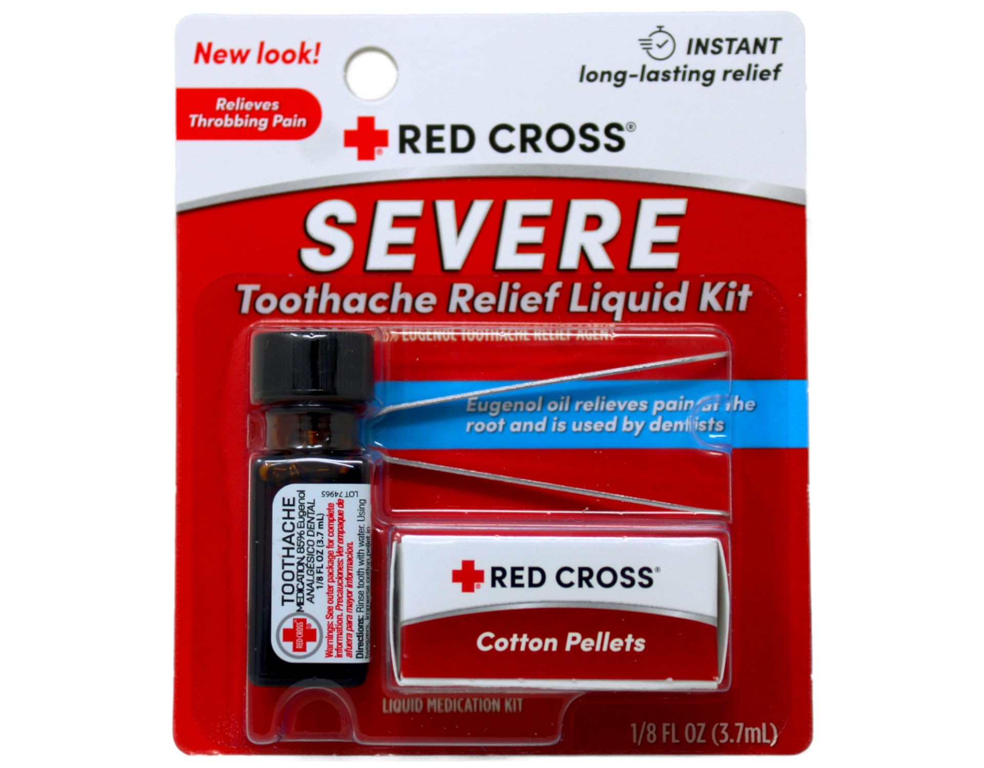 Red Cross Toothache Medication - Fast Pain Relief for Adults & Kids - Pack of 18 - Perfect for Home, Travel & Emergency Dental Care