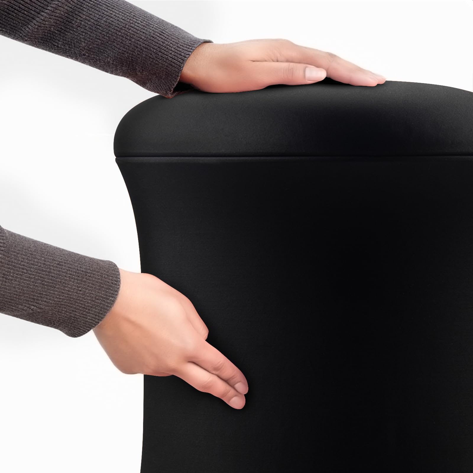Ergonomic ADHD Wobble Stool & Yoga Ball Chair - Adjustable Height Active Sitting Stool for Adults & Kids - Improves Focus, Posture & Balance - Non-Slip Base for Home Office, Classroom, Exercise & Yoga (Black)