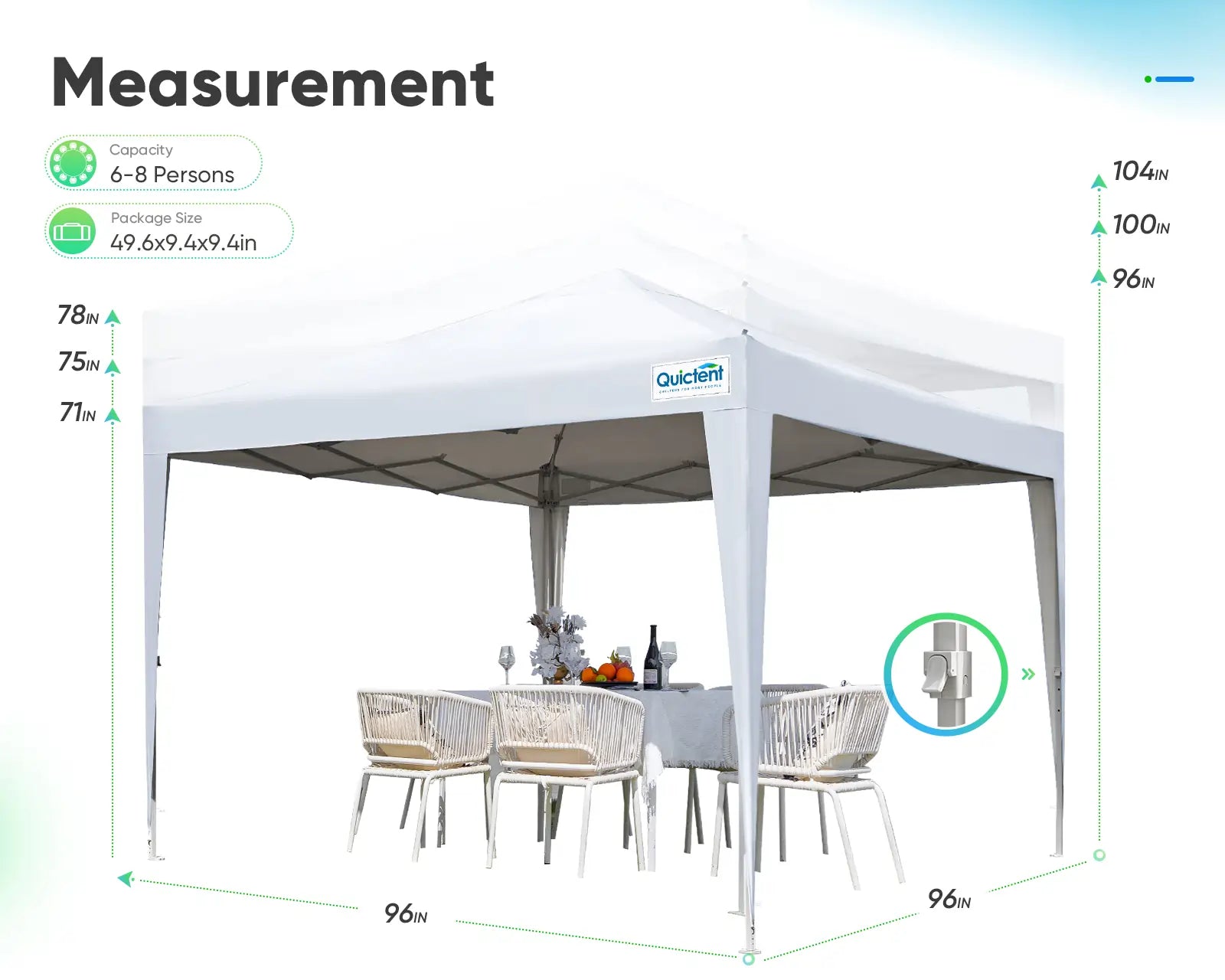 8' x 8' Pop Up Privacy Canopy Tent with Removable Side Walls - Perfect for Outdoor Events, Beach Parties, and Backyard Gatherings