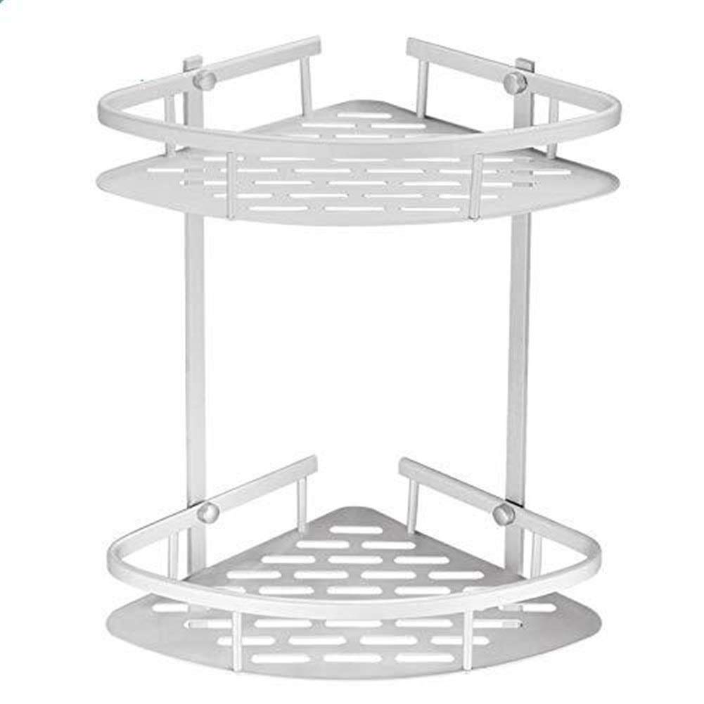 White Triangle Towel Shelf - No Drill Bathroom Storage Rack for Towels, Robes & Toiletries | Space-Saving Wall Mounted Organizer for Small Bathrooms, Showers & Laundry Rooms