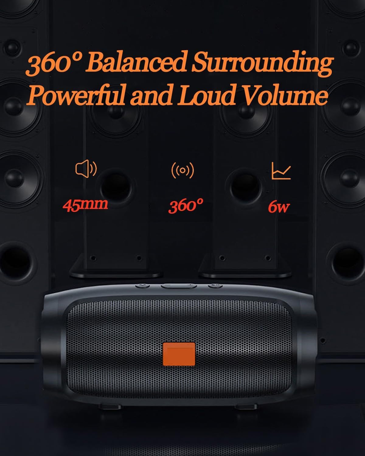 Bluetooth 5.0 Wireless Speakers - HD Stereo Sound, IP65 Waterproof, Portable with TF Card & AUX, Long Battery Life for Outdoor, Home, and Party Use