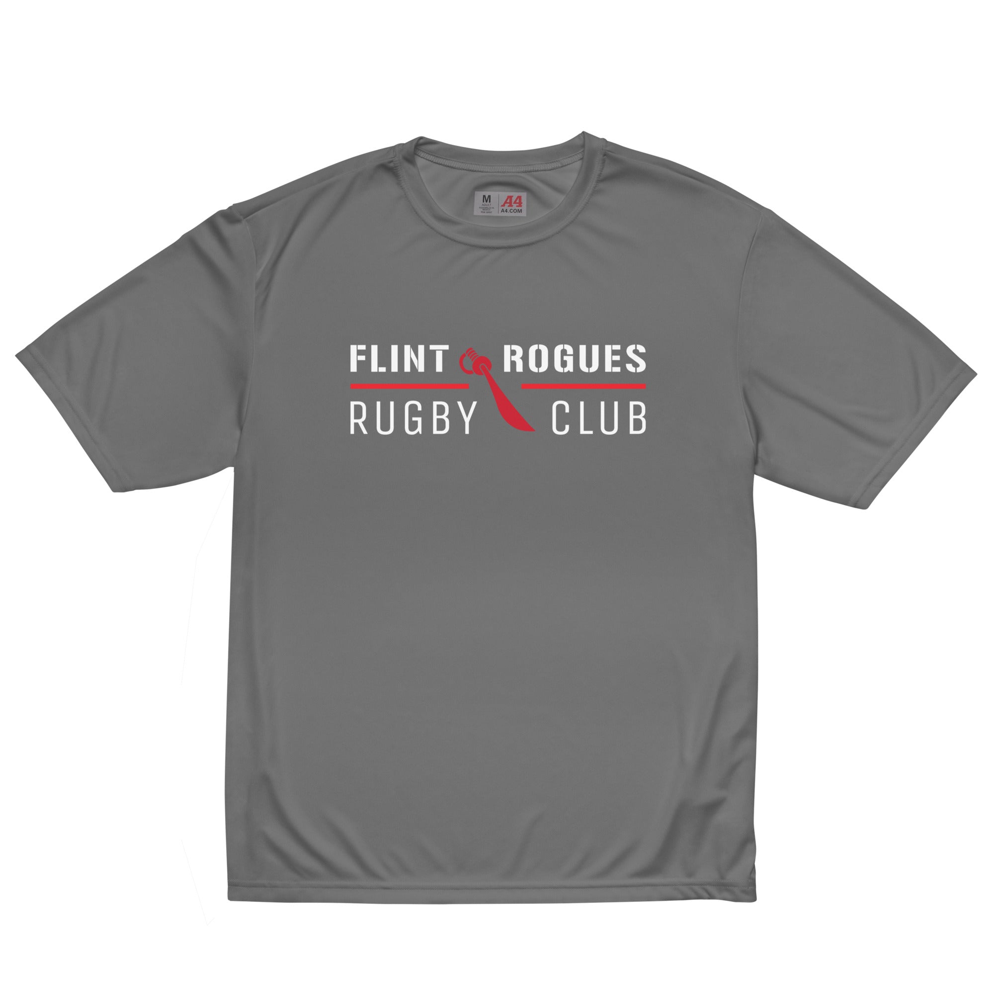 Flint Rogues RFC Performance T-Shirt - Breathable Moisture-Wicking Men's Athletic Tee for Rugby, Gym & Outdoor Sports