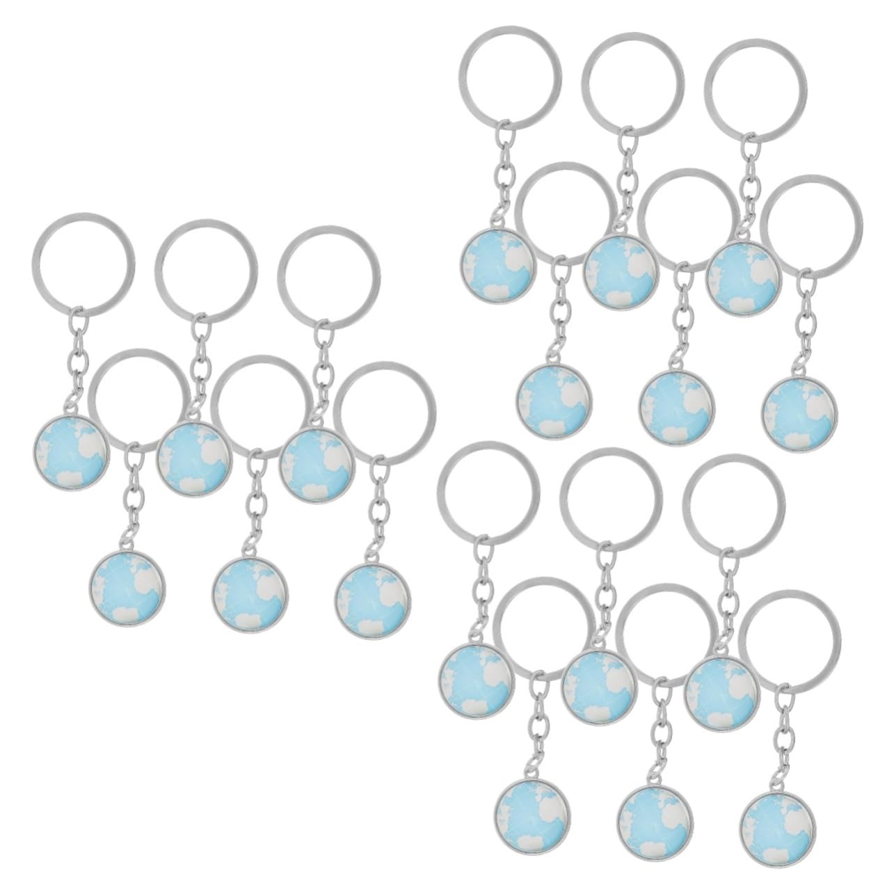 18Pcs Mini Globe Keychain Set - Durable Zinc Alloy Key Rings for Backpacks, Luggage, Gifts & Travel Accessories