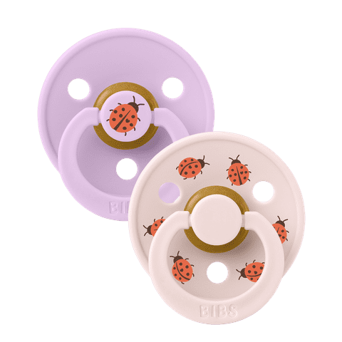 BIBS Size 1 & 2 Latex Pacifiers - Urban Garden Design, Twin Pack for Newborns & Infants - Perfect for Soothing, Daycare & On-the-Go Parenting
