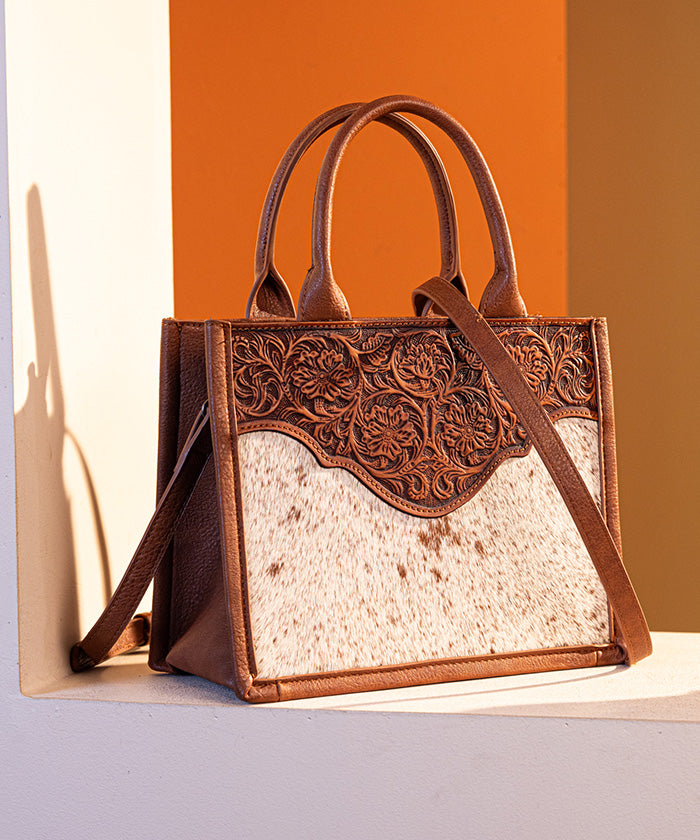 Trinity Ranch Embossed Floral Concealed Carry Tote Bag for Women - Stylish CCW Purse with Hidden Gun Pocket - Perfect for Everyday Carry, Travel & Personal Protection