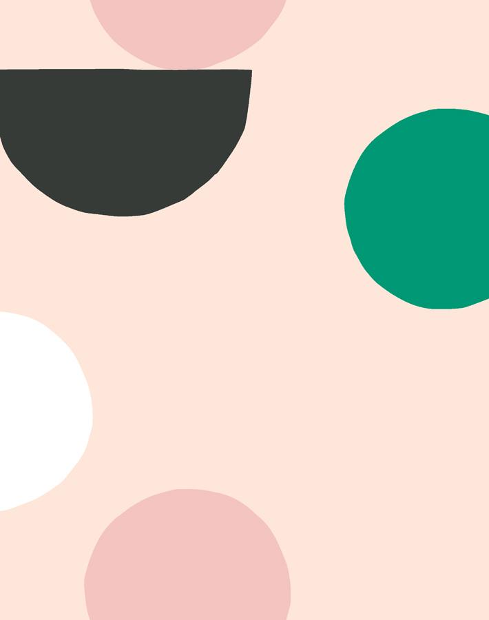 Clare V. Mid Century Dots Wallpaper in Blush - Vintage Inspired Peel & Stick Wallpaper for Living Room, Bedroom, or Nursery Decor