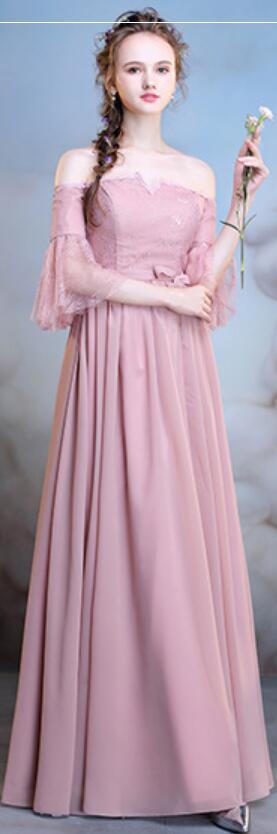 Elegant Chiffon Long Mismatched Dusty Pink Bridesmaid Dresses for Wedding Party - WG509 | Perfect for Bridal Shower, Formal Events & Special Occasions