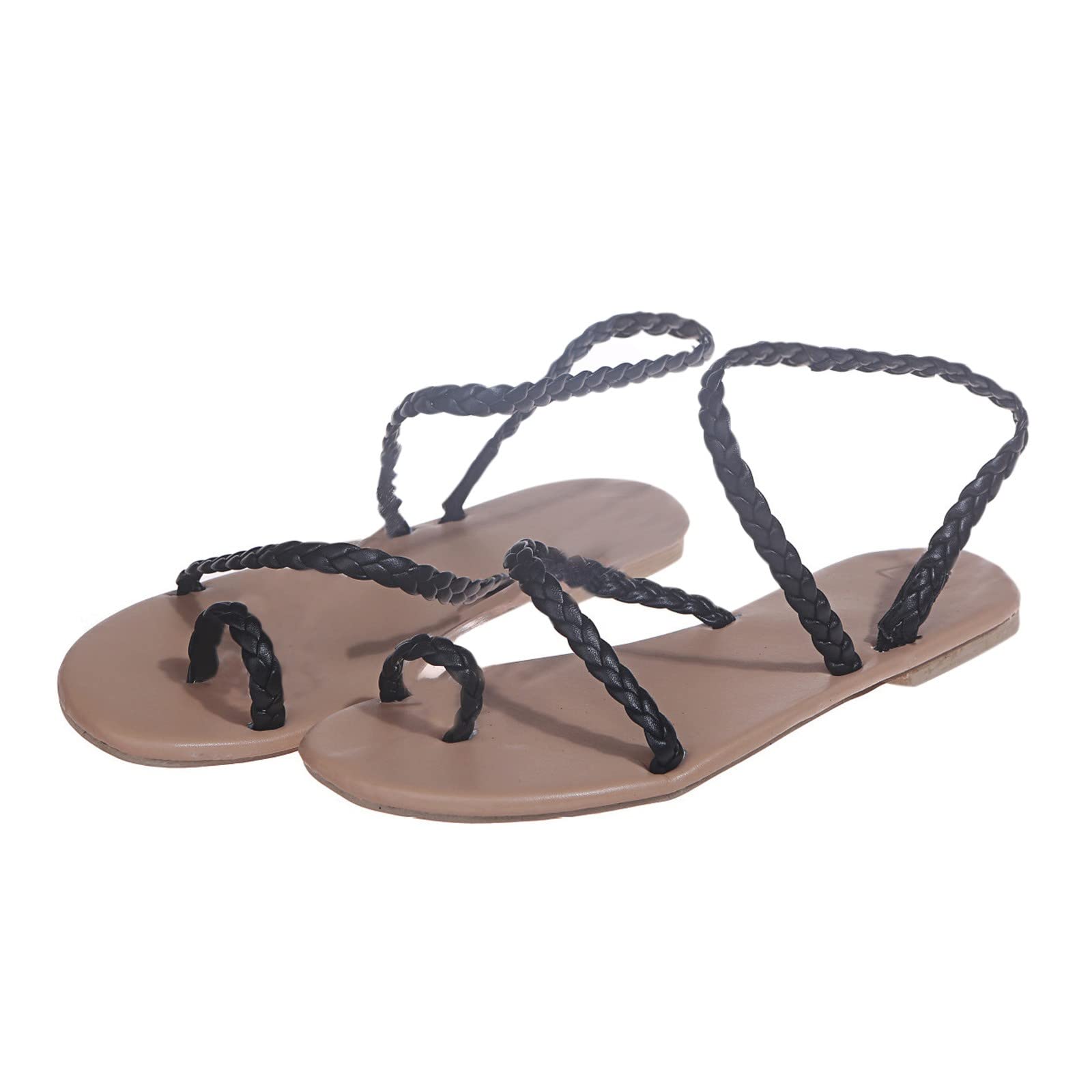 Women's Flat Sandals - Comfortable Lace-Up Roman Summer Sandals with Clip Toe | Boho Chic Dressy Sandals for Weddings, Beach Vacations & Casual Outings
