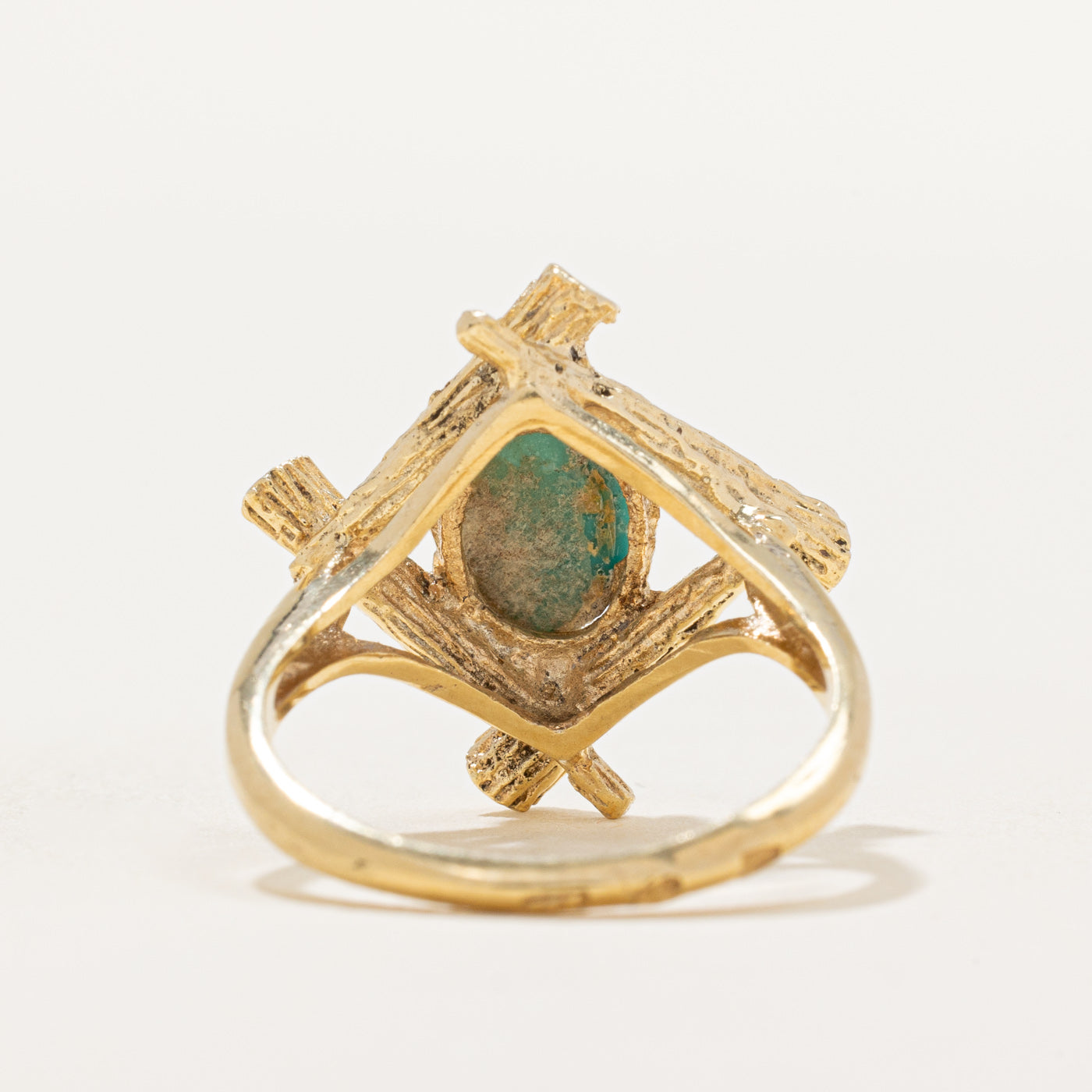 Turquoise Textured Ring for Women - 1.30ct Genuine Stone - Size 5.75 - Handmade Boho Jewelry - Perfect for Casual Wear, Gift Giving & Special Occasions